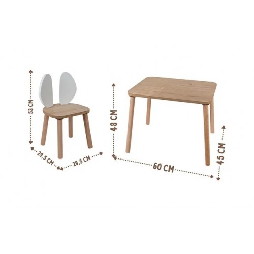 Bee Smart MS-80 Safir Meşe Beyaz Naturel Set (1 Masa 2 Sandalye) Bee Smart MS-80 Safir Meşe Beyaz Naturel Set (1 Masa 2 Sandalye)